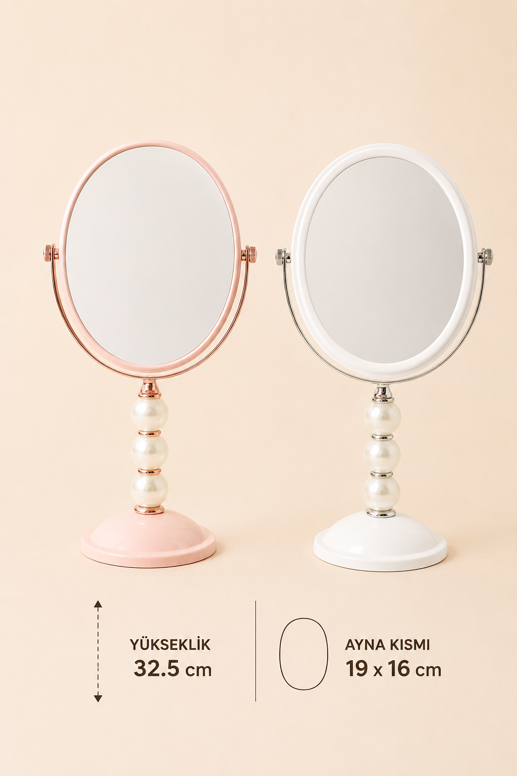 İncili Ayaklı Oval Ayna KOD:TUTKU-3437