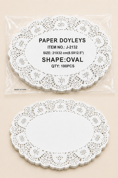 Oval Sunum Dantel Kağıt 21*32 Cm KOD:TUTKU-3484