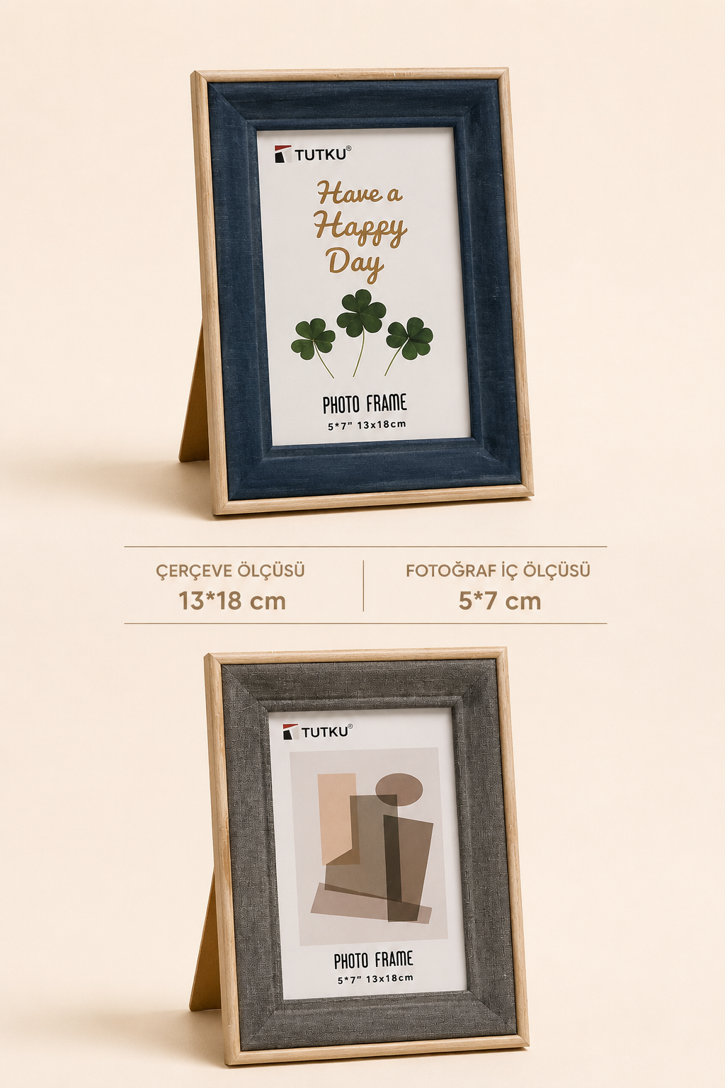 Ahşap 2 Renk Çerçeve 13*18 KOD:TUTKU-3457