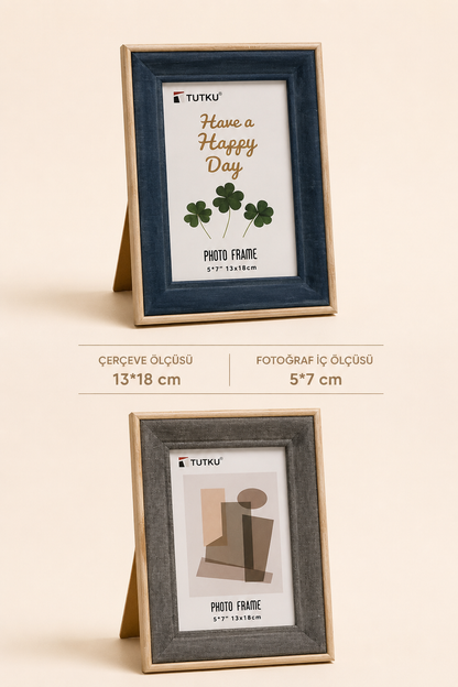Ahşap 2 Renk Çerçeve 13*18 KOD:TUTKU-3457