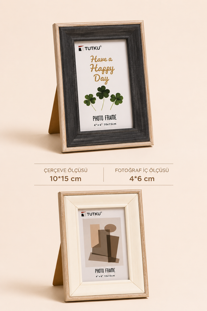 Ahşap 2 Renk Çerçeve 10*15 KOD:TUTKU-3456
