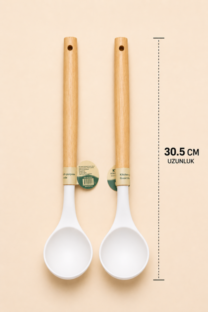 Ahşap Sap Silikon Kepçe KOD: TUTKU-3495