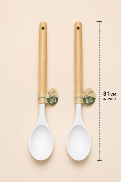 Ahşap Saplı Silikon Kepçe KOD: TUTKU-3493