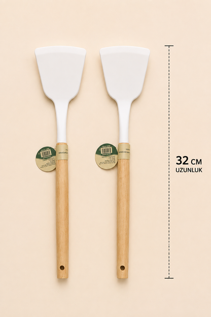 Ahşap Saplı Silikon Spatula KOD: TUTKU-3496