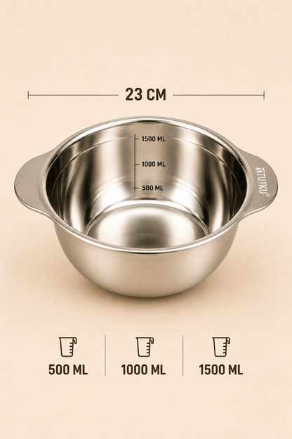 Paslanmaz Çelik 1,5 Litre Ölçü Kabı 23 Cm KOD: TUTKU-3516