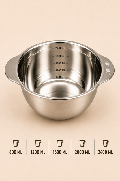 Paslanmaz Çelik 2400 Ml Ölçülü Kap 27 Cm KOD: TUTKU-3531
