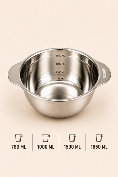 Paslanmaz Çelik 1850 Ml Ölçülü Kap 25 Cm KOD: TUTKU-3523