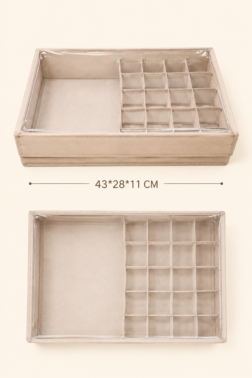 17 Bölmeli Kapak Bez Organizer 43x28x11 Cm KOD: TUTKU-1982