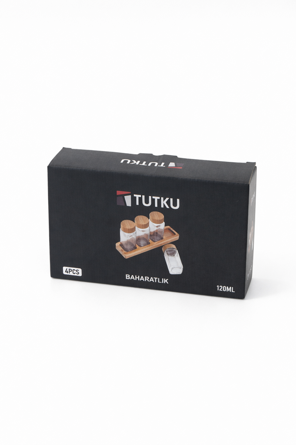 Bambu Standlı 4'lü Cam Baharat Seti KOD: TUTKU-3132