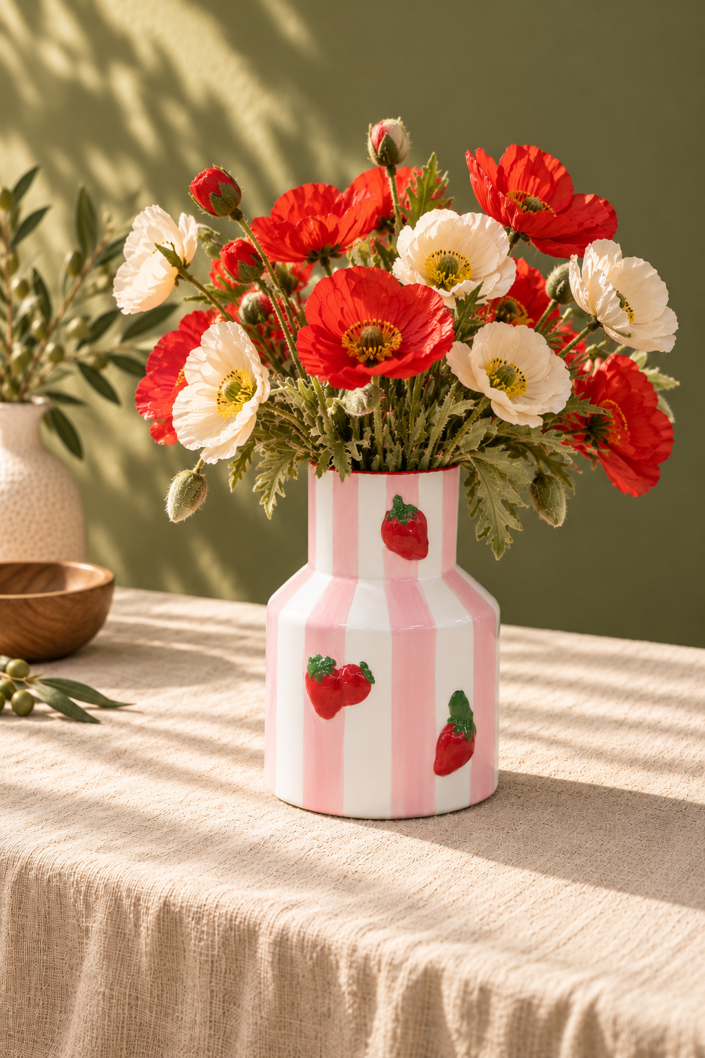 Strawberry Seramik Vazo 20 Cm *45765* KOD: TUTKU-4008