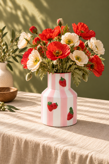Strawberry Seramik Vazo 20 Cm *45765* KOD: TUTKU-4008