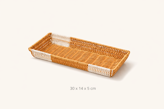 Dikdörtgen Rattan Sepet & Organizer (30x14x5 Cm) KOD: B42775L