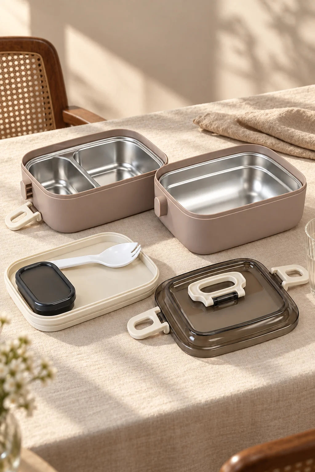 2 Katlı Dikdörtgen Lunch Box 1300 ml*45342*12* TUTKU-3742