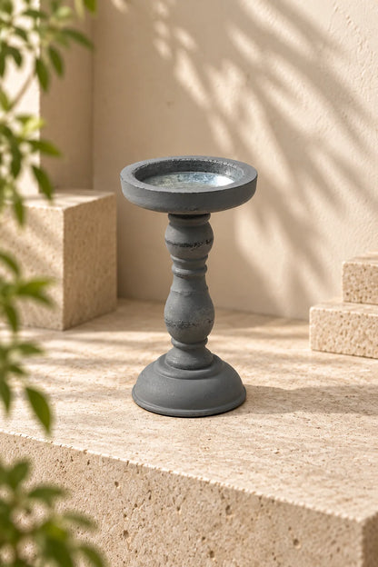 Ahşap Görünümlü Dekoratif Şamdan 19 Cm *45660* KOD: TUTKU-3862