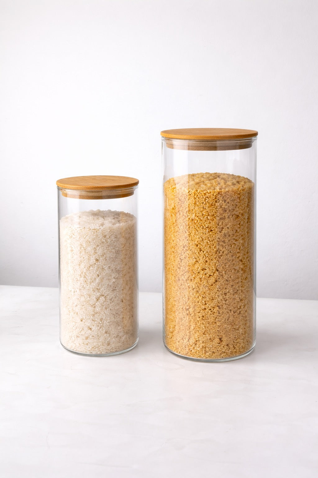 2’li Bambu Kapaklı Borosilikat Cam Kavanoz Seti – 1700 ML & 1000 ML KOD: TUTKU-3168