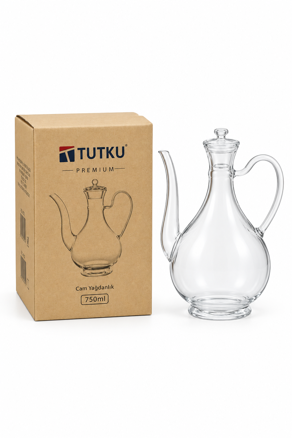 Cam Yağlık İbrik 750 ml - 18 cm *RZ-1012*24* TUTKU-3957