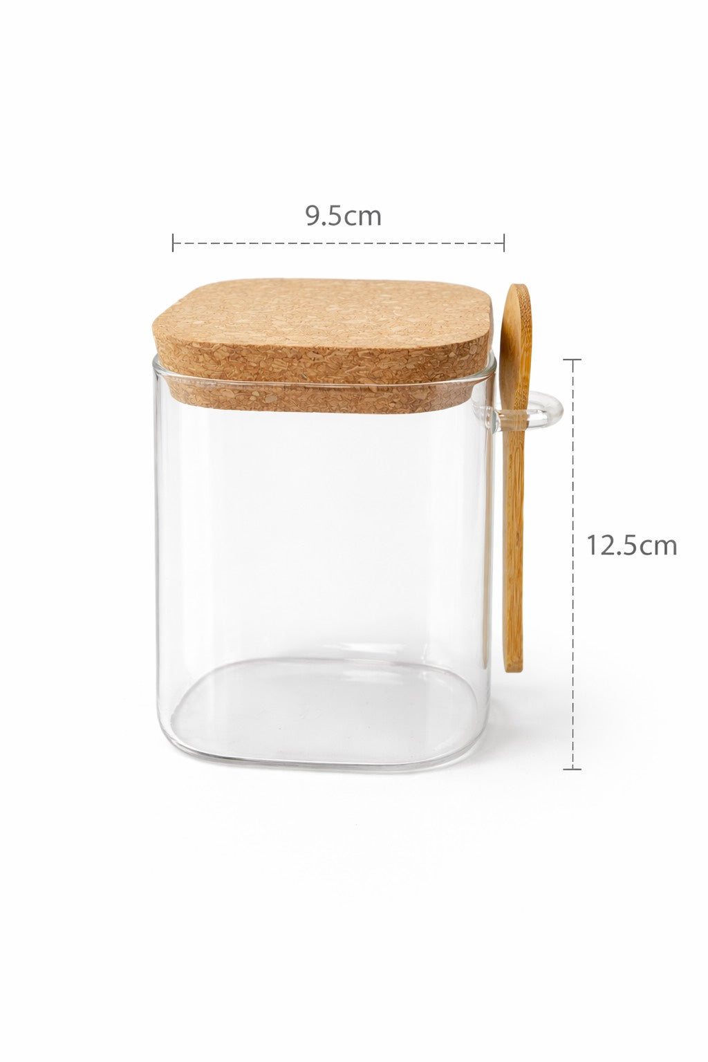 450 Ml Mantar Kapak Kaşıklı Cam Kavanoz 12,5 Cm KOD: TUTKU-2859