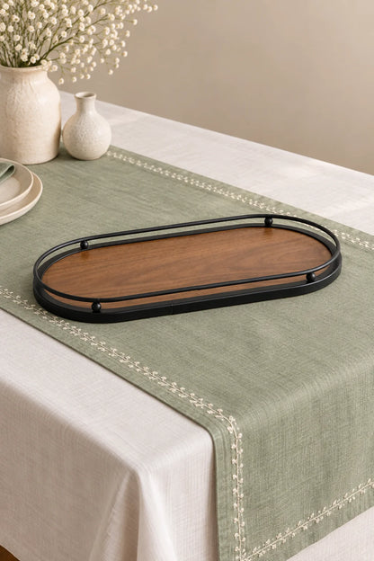Ahşap Oval Sunumluk Paket:6*45780*60* TUTKU-3837