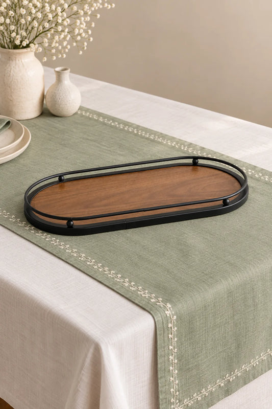 Ahşap Oval Sunumluk Paket:6*45780*60* TUTKU-3837