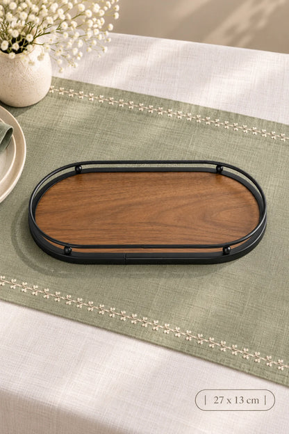 Ahşap Oval Sunumluk Paket:6*45780*60* TUTKU-3837