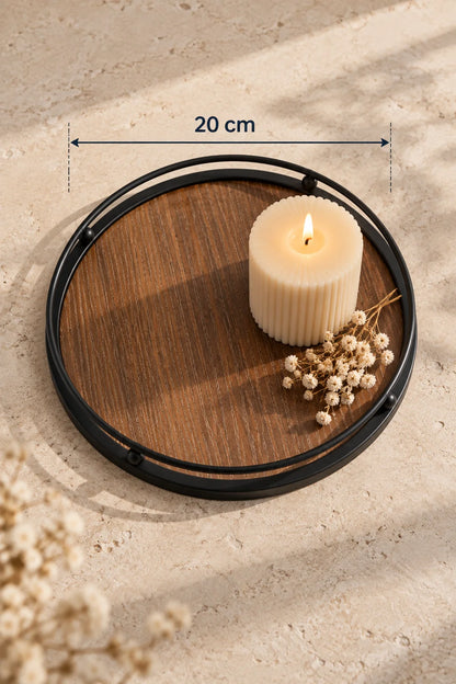 Ahşap Yuvarlak Sunumluk 20 cm*45782*60* TUTKU-3839