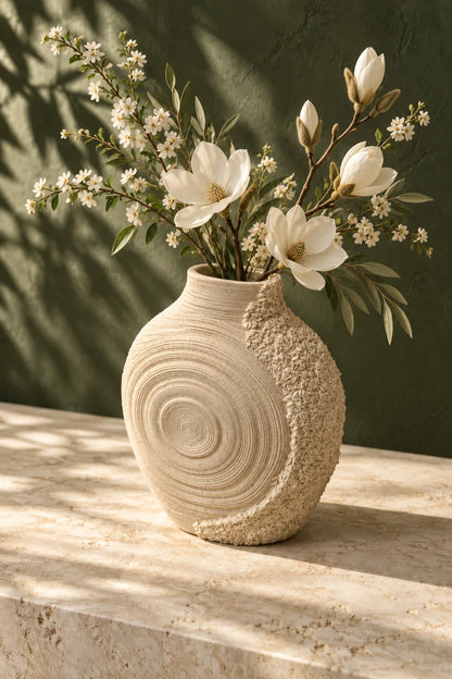 Traverten Dekorlo Vazo 30 cm *45715*6* TUTKU-3852