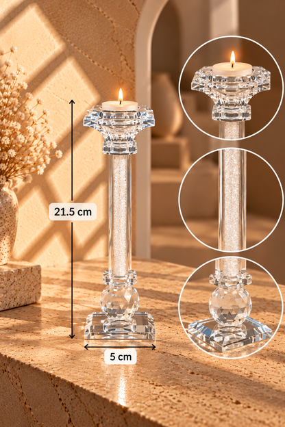 Kristal Küre Detaylı Dekoratif Mumluk - 21.5 cm *41190* TUTKU-2725