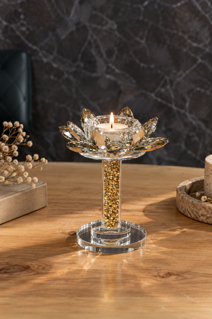 Lotus Gold Kristal Mumluk - 13 cm *41192* TUTKU-2722