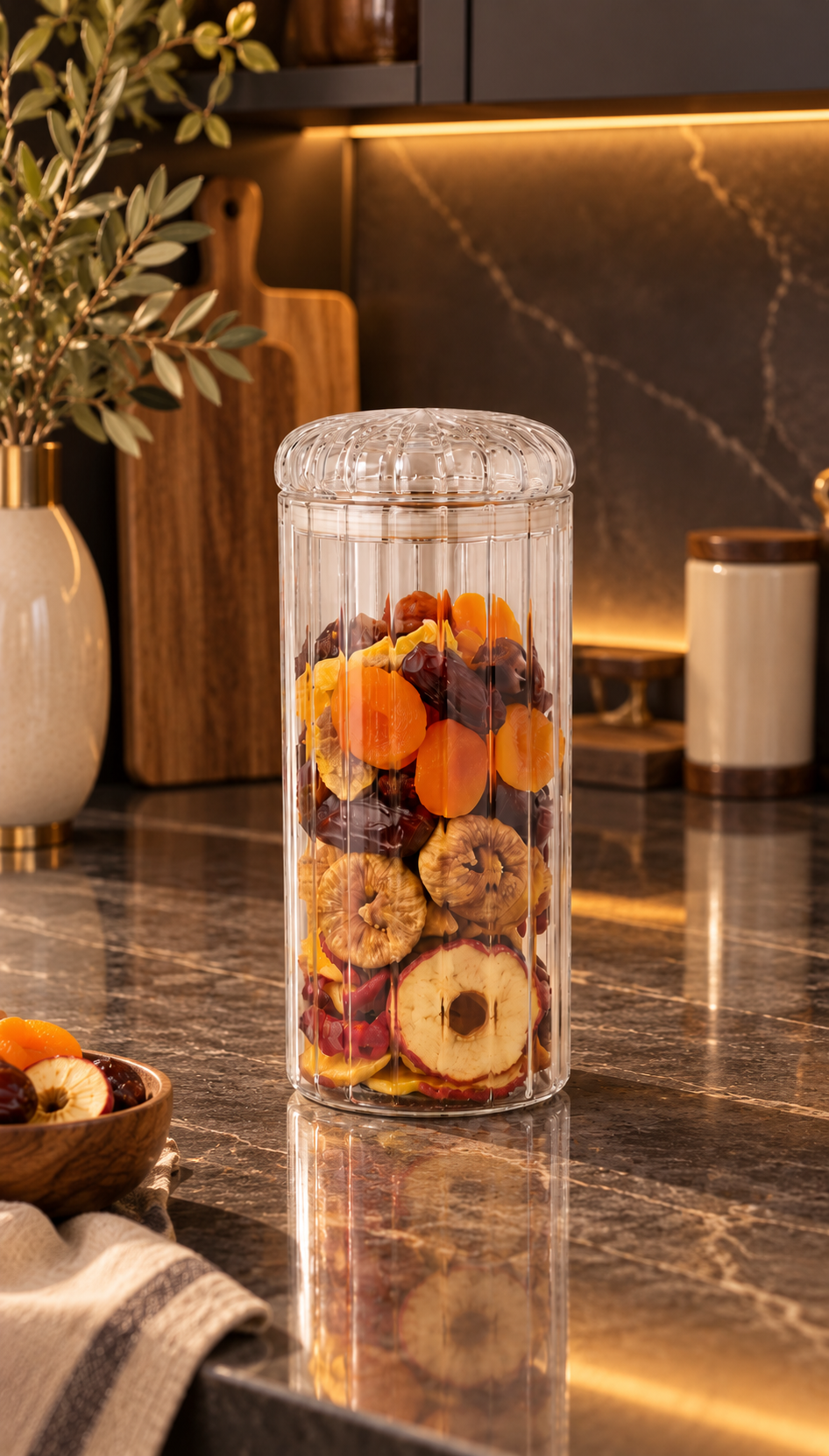 1050 Ml Vakum Kapaklı Borosilikat Cam Kavanoz