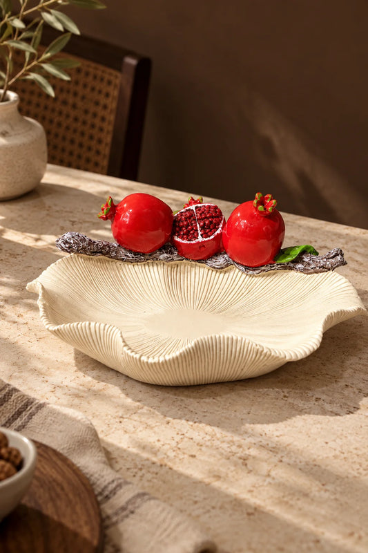 Traverten Dalgalı Meyvelik 22 cm*45685*6* TUTKU-3844