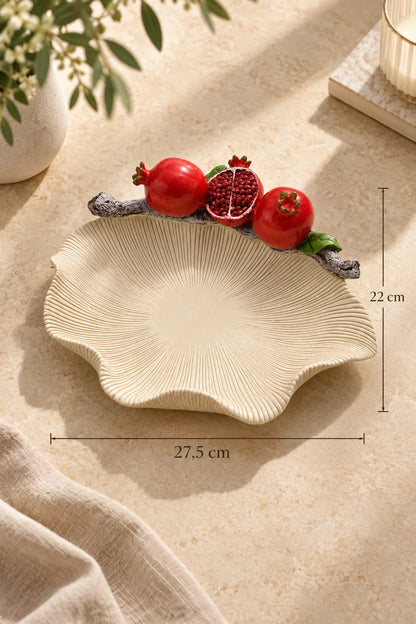 Traverten Dalgalı Meyvelik 22 cm*45685*6* TUTKU-3844