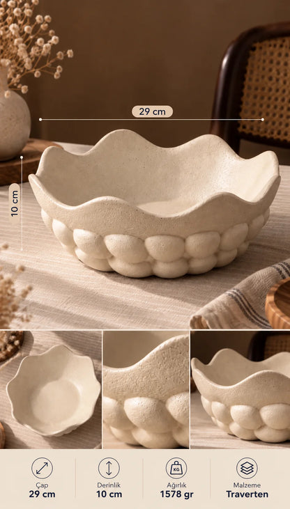Traverten Akasya Dekor Kasesi 29 cm *45713*6* TUTKU-3850