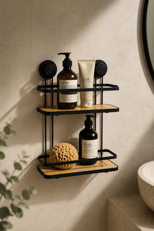 Metal Bambu Banyo Rafı 2 Katlı KOD: TUTKU-3571