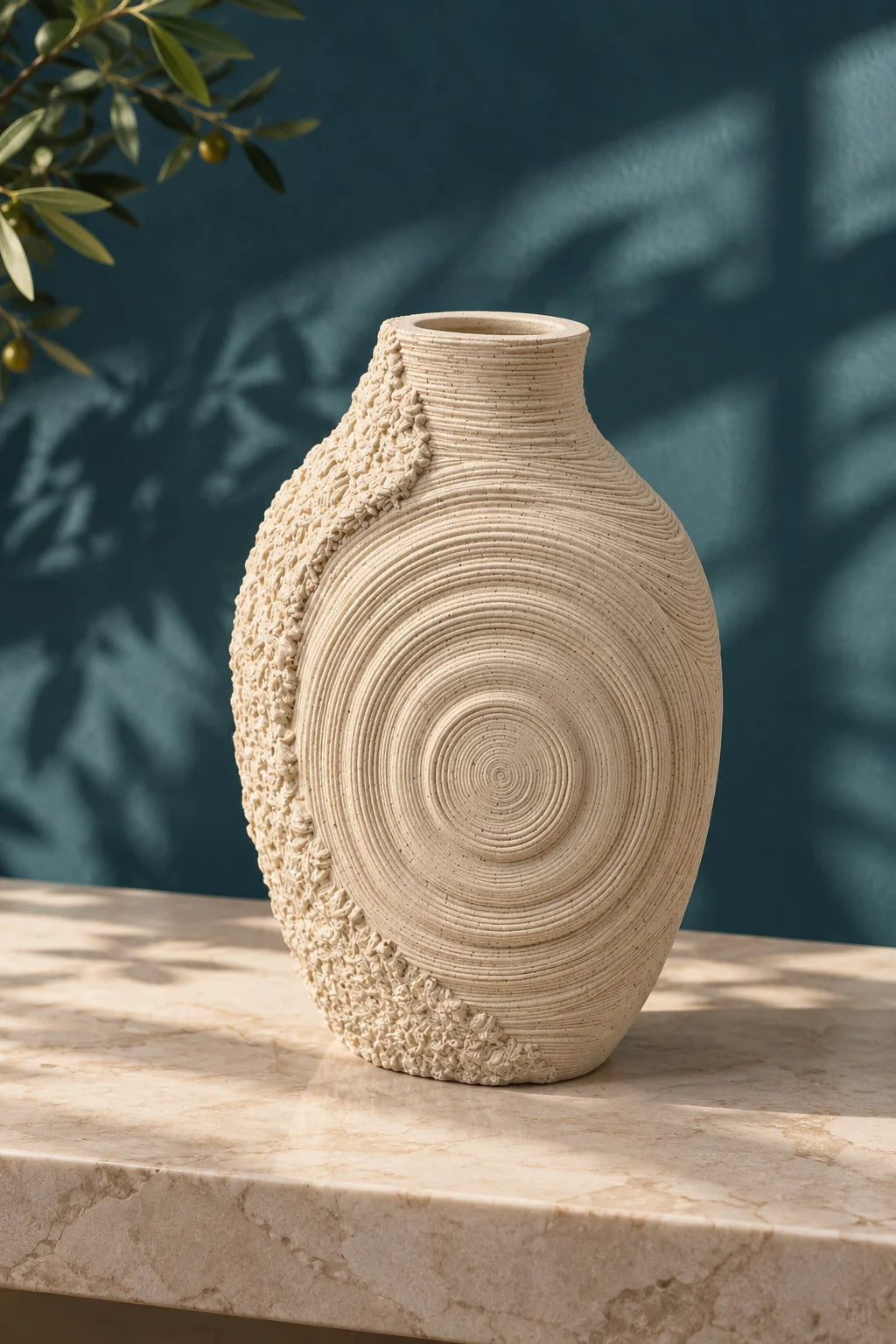 Traverten Dekorlu Vazo 30 cm *45714*6* TUTKU-3851