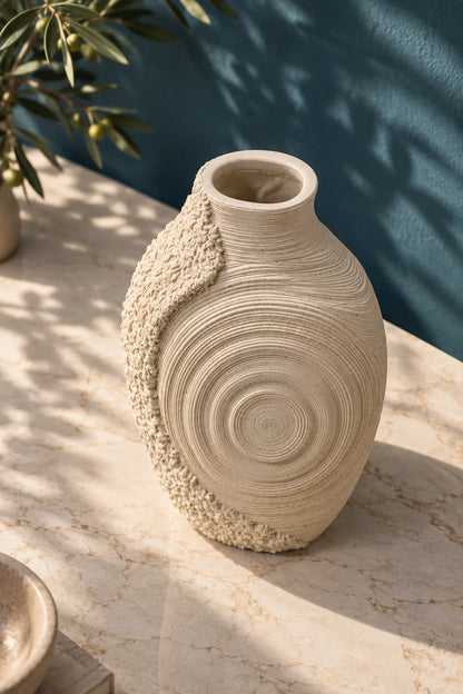 Traverten Dekorlu Vazo 30 cm *45714*6* TUTKU-3851