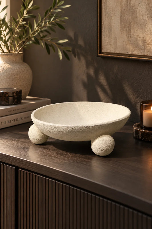 Traverten Ayaklı Dekor Kasesi 34.5 cm *45712*6* TUTKU-3849