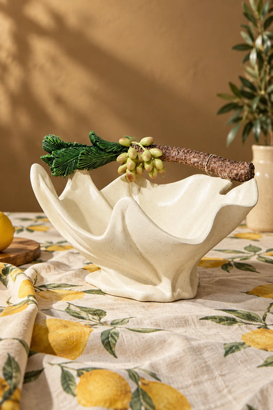 Traverten Yaprak Meyve Sepeti 20 cm*45690*6* TUTKU-3847
